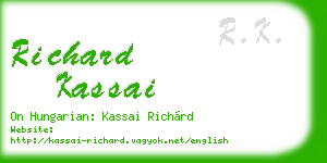 richard kassai business card